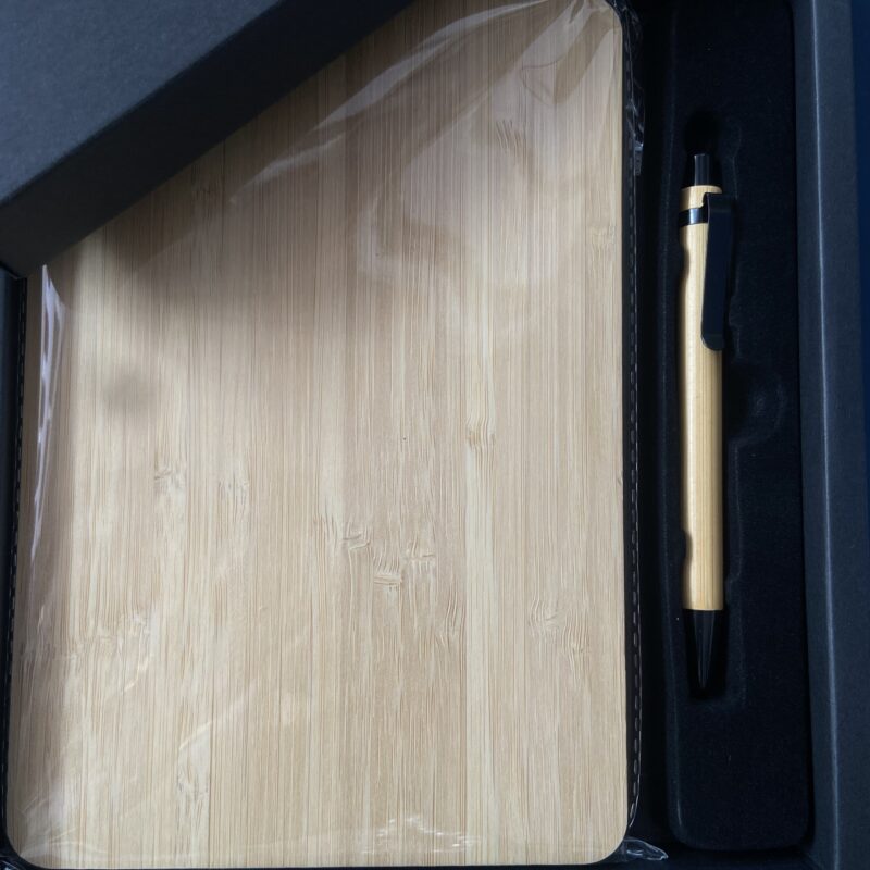 2-in-1 Executive Wood-Grain Journal & Pen Set