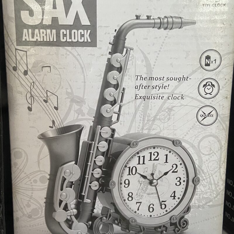 Saxophone Novelty Desktop Quartz Alarm Clock (Model YY7711A)